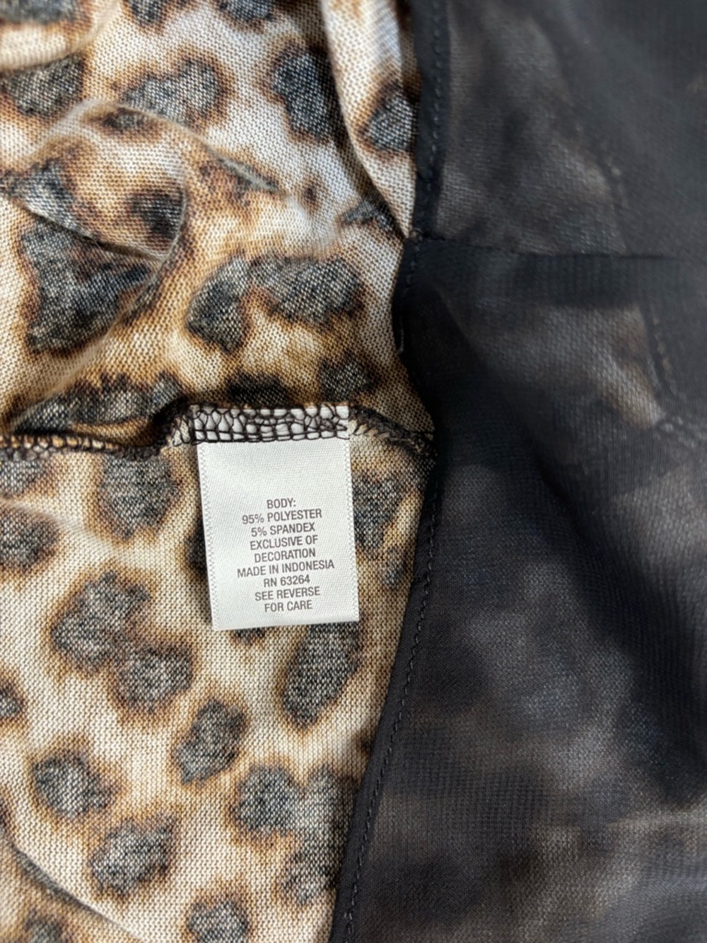 Leopard Print Layered Hem Blouse - Brown - Picture 6 of 6